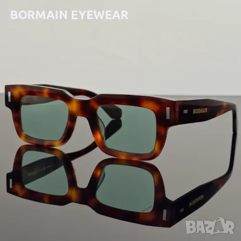 Слънчеви очила BORMAIN ICON нови, UV400, зелени стъкла, прозрачна рамка