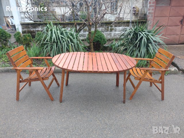 Сгъваема градинска маса и столове, снимка 1 - Градински мебели, декорация  - 40116743