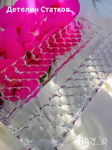 Стъклен поднос, снимка 7 - Чинии - 51749010