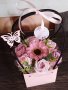 Кошница със сапунени цветя, снимка 1 - Подаръци за жени - 38334062