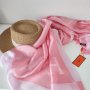 Розов шал Hermes за плаж, снимка 1 - Шалове - 41660293