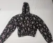 Дамски къс суичър с качулка и цветен принт (Crop hoodie), снимка 1