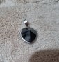Черен оникс със сребро сърце-10лв., снимка 1 - Колиета, медальони, синджири - 41292814