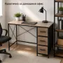 ️ Индустриално бюро с 3 текстилни чекмеджета, снимка 5