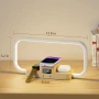 CRLL 3 в 1 нощна лампа с безжично зарядно и USB порт, дървена настолна лампа, снимка 7