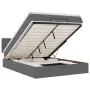vidaXL Османска легло с матрак и LED, тъмносиво, 140x190 см, плат, снимка 1
