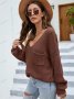 Дамски моден пуловер с джоб с V-образно деколте, 2цвята - 023, снимка 10