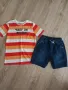 Сет тениска и къси дънкови панталони размер 134 - 140 см, снимка 1