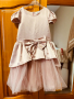 Страхотна рокля с къс ръкав - с пандела и тюл - размер 140, снимка 1 - Детски рокли и поли - 44594872