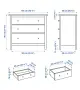 Скрин, бял, масив чам, ИКЕА - HEMNES, снимка 2