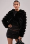 Черно пухкаво яке с качулка , снимка 2