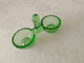 Зелено стъкло солница Арт Деко, снимка 1 - Антикварни и старинни предмети - 44732982