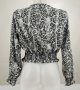 Дамска черна къса блуза с животински принт Javier Larrainzar - S, снимка 2