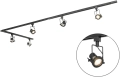 Qazqa  Suplux - Модерна алуминиева 1-фазна шинна осветителна система с 5 лампови точки, черна, снимка 1