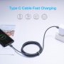 Snowkids USB към USB C 3.0 кабел, QC 60 W за бързо зареждане найлонова оплетка -  2 метра, снимка 2