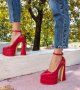 Обувки на ток - червен лак - VT2, снимка 2
