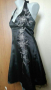 Черна рокля от сатен, гол гръб,със сребриста бродерия🍀❤M,M/L❤🍀арт.4106, снимка 2