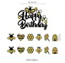 24 бр Пчела Пчели Happy Birthday картонени топери топер за торта мъфини, снимка 3