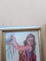 Стар ръчно шит гоблен ТАНЦУВАЩА ЦИГАНКА С ДАЙРЕ, снимка 5