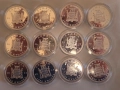 Пълна колекция от 12 красиви посребрени,цветни монети с животни., снимка 13