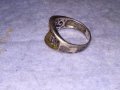СТАР АЖУРЕН СРЕБЪРЕН АРТ ПРЪСТЕН СРЕБРО 925 с ПОЗЛАТА 34958, снимка 3