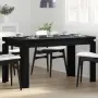vidaXL Трапезна маса Черен дъб 140 x 74,5 x 76 см Инженерна дървесина, снимка 2