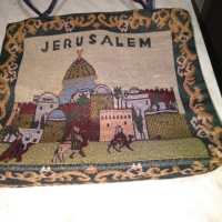 Чанта Йерусалим промазан плат 34х31см, снимка 2 - Чанти - 44719773