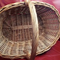 Две плетени кошници, продълговати от едно време, снимка 3 - Антикварни и старинни предмети - 44253061