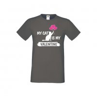 Мъжка тениска Свети Валентин My Cat Is My Valentine 2, снимка 6 - Тениски - 35715798