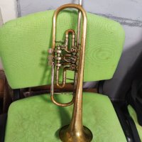 WELTKLANG Vintage Rotary Trumpet DDR - Ротари Б Тромпет  /ОТЛИЧЕН/, снимка 2 - Духови инструменти - 44257492