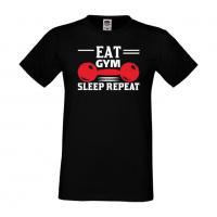 Мъжка тениска Eat Gym Sleep Repeat,Фитнес.спорт,Щанги,Тренировки,Спортуване,Gym., снимка 3 - Тениски - 36506954