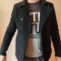 Наситено черно мъжко палто L размер, снимка 7 - Палта - 39095192