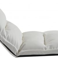 Сгъваема седалка кожена бяла Homcom внос от Германия, снимка 5 - Дивани и мека мебел - 34786407