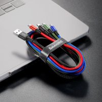 Захранващ кабел Baseus 4в1, 3в1, Type-C, Lightning, USB-C,DATA, 3.5A, FAST Charge, снимка 6 - USB кабели - 38734834