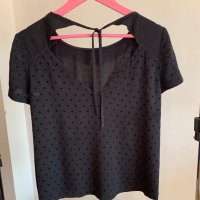 Нова черна блуза размер S, снимка 10 - Тениски - 41328743