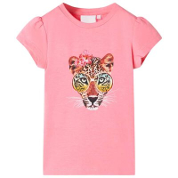 Детска тениска, неоново розова, 116（SKU:10456, снимка 1 - Детски тениски и потници - 44815985