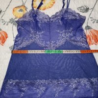 L,XL-Секси нощничка в лилаво тюл и дантела , снимка 9 - Нощници - 37600937