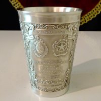 Чаша от калай за вино с немски гербове., снимка 1 - Антикварни и старинни предмети - 41899788