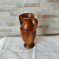 Стара керамична ваза - амфора - 22см, снимка 6 - Антикварни и старинни предмети - 36105812