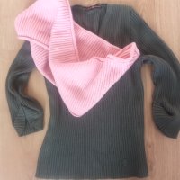 Пуловер с шал, снимка 1 - Блузи с дълъг ръкав и пуловери - 44255875
