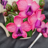 Декорирани чаши "Орхидеи"/ ръчна изработка , снимка 6 - Чаши - 36297026