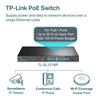 Суич TP-Link TL-SL1218P 16-портов Gigabit PoE+ Професионален комутатор 7.2Gbps, снимка 3 - Суичове - 34550555
