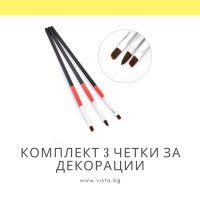 Комплект 3 четки за декорации за маникюр, снимка 1 - Продукти за маникюр - 41923725