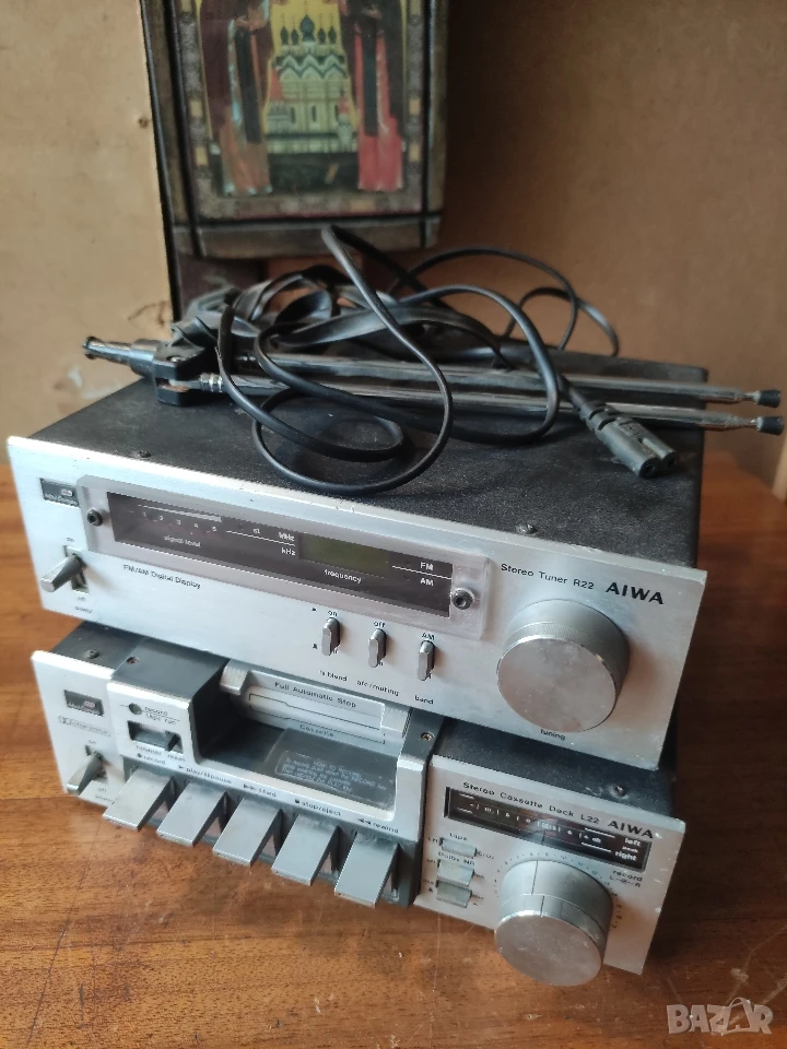 Ретро аудио система AIWA Тунер R22 и Дек L22, снимка 1
