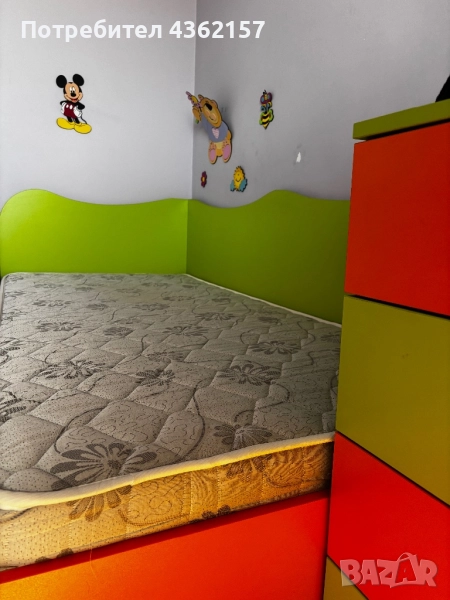 Детски мебели - легло, скрин и рафт, снимка 1
