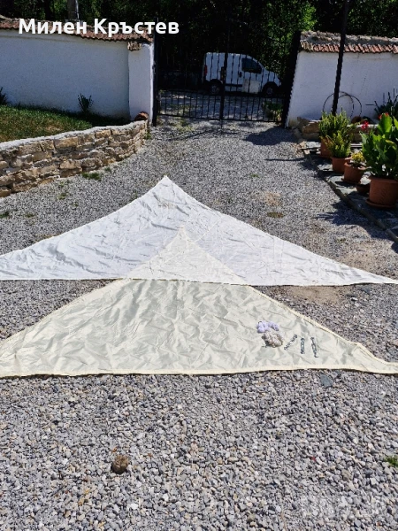 Тенти ,триъгълни с обтегачи и въжета , снимка 1