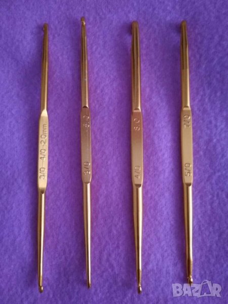 Двойни алуминиеви куки за плетене на една кука 4 бр. размер: 3/0-4/0-2.0 mm, 3/0-5/0, 4/0-8/0, 5/0-7, снимка 1