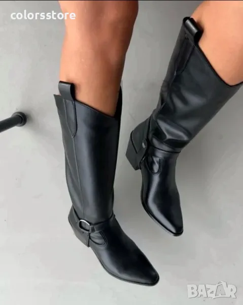 Ботуши на ток - черна кожа - TL50, снимка 1
