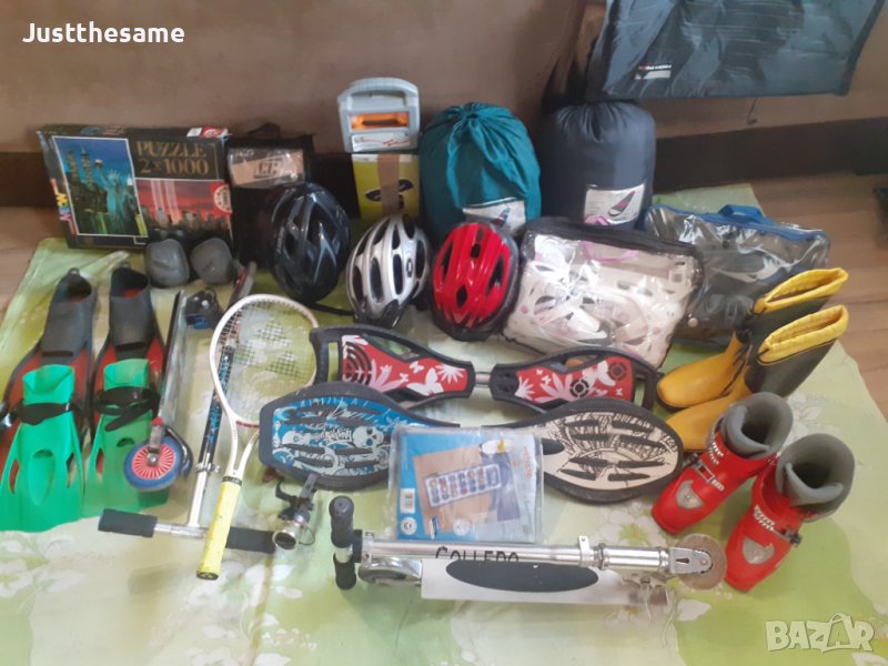 Плавници Ракета за тенис Спални чували Ски обувки Градински ботуши Виброборд Кънки за лед Тротинетки, снимка 1