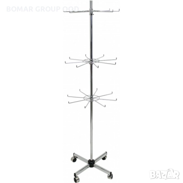 Щендер за аксесоари 3 етажа хром Ф500 H1750 мм, снимка 1